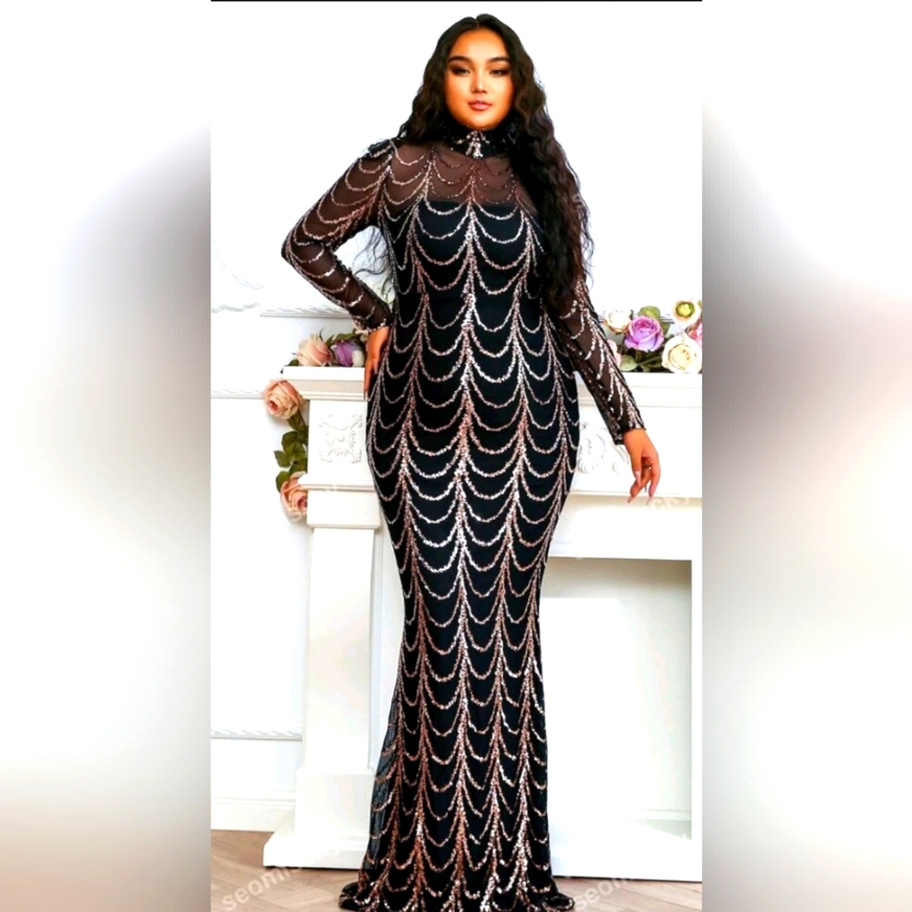Elegant Black Long Sleeve Dress